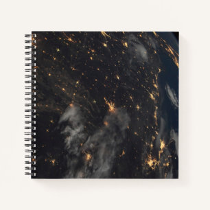 City Lights At Night On Planet Earth Notebook