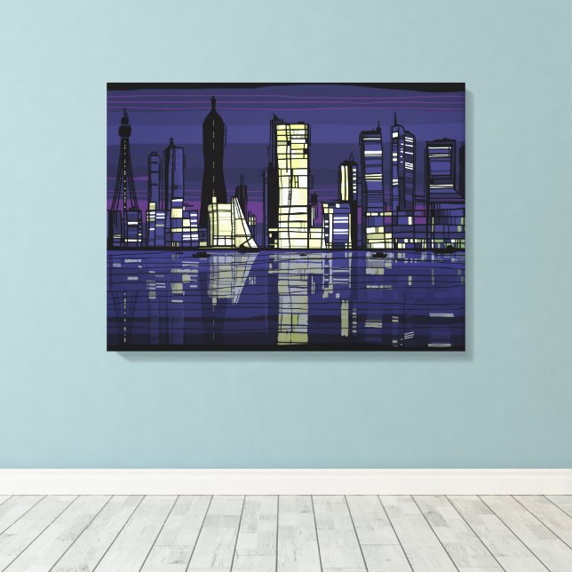 City Lights Canvas Print (Insitu(Wood Floor))
