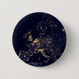 City Lights In Several European And Nordic Cities. 2 Inch Round Button