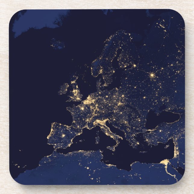 City Lights In Several European And Nordic Cities. Coaster (Front)