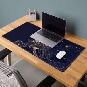City Lights In Several European And Nordic Cities. Desk Mat