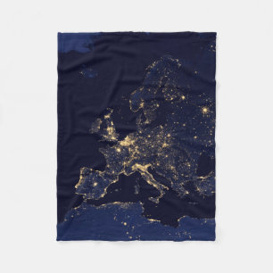 City Lights In Several European And Nordic Cities. Fleece Blanket