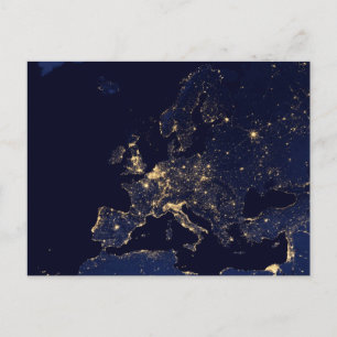 City Lights In Several European And Nordic Cities. Postcard