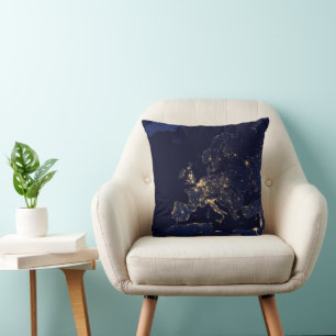 City Lights In Several European And Nordic Cities. Throw Pillow