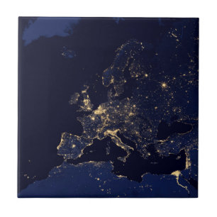 City Lights In Several European And Nordic Cities. Tile
