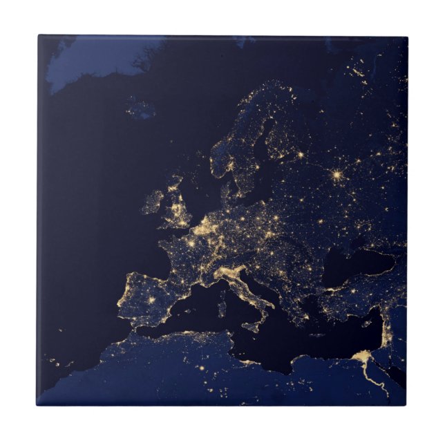 City Lights In Several European And Nordic Cities. Tile (Front)