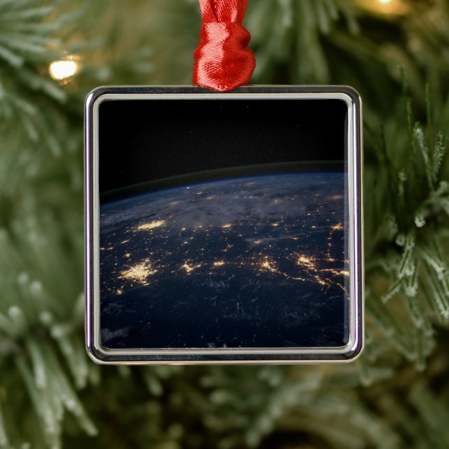 City Lights Of The Southern United States. Metal Ornament (Tree)