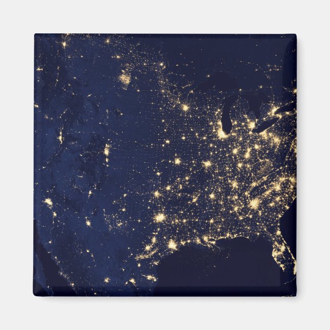 City Lights Of The United States At Night. Magnet (Front)