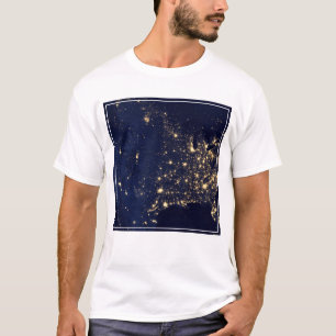 City Lights Of The United States At Night. T-Shirt