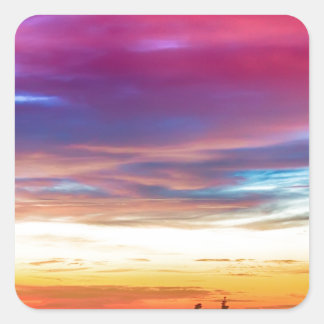 City Lights Sunrise View From Rollins Pass Square Sticker