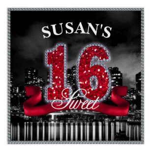 City Lights Sweet Sixteen Red ID242 Poster