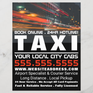 City Lights, Taxi Cab Firm with Price List Flyer