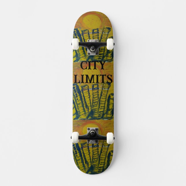 CITY LIMITS SKATEBOARD DESIGN PAR PAULA REILLY. (Recto)