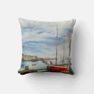City - Mackinac Island MI - Nautical dude 1906 Throw Pillow