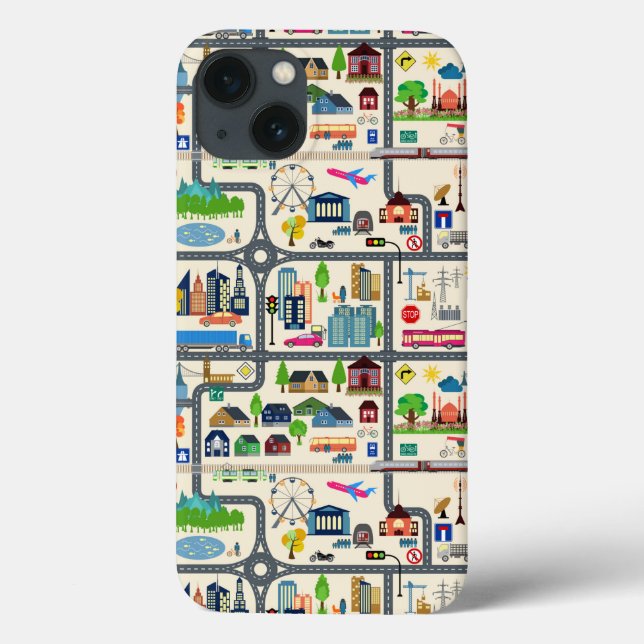 City Map Pattern Case-Mate iPhone Case (Back)