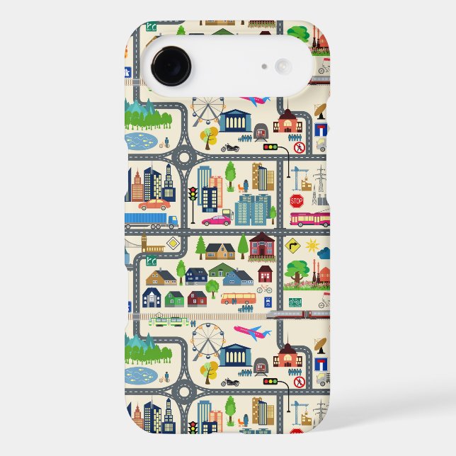 City Map Pattern Case-Mate iPhone Case (Back)