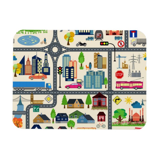 City Map Pattern Magnet (Horizontal)