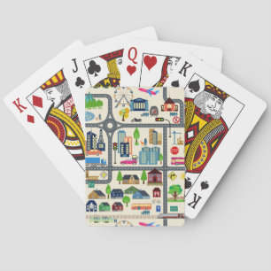 City Map Pattern Playing Cards