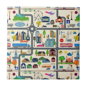 City Map Pattern Tile