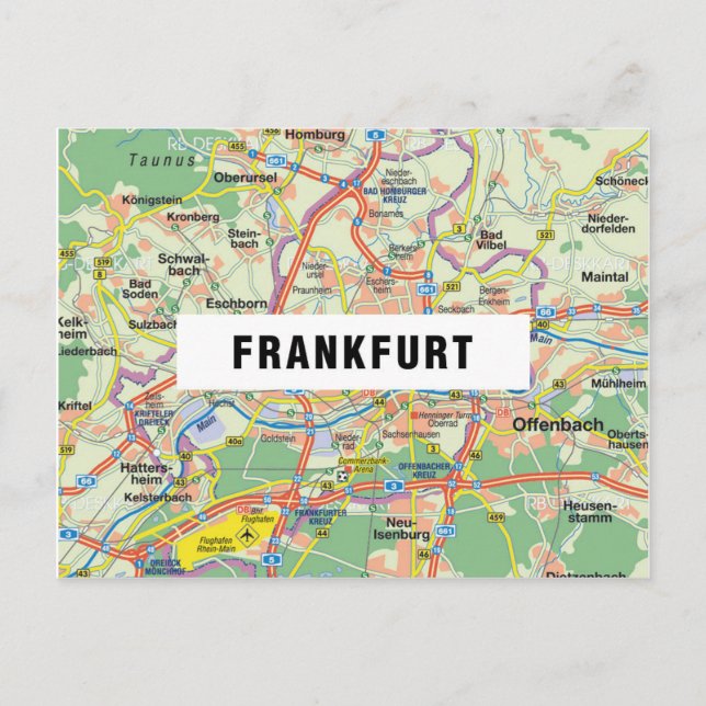 CITY MAP POSTCARDS ♥ Frankfurt (Front)