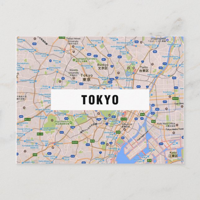 CITY MAP POSTCARDS ♥ Tokyo (Front)