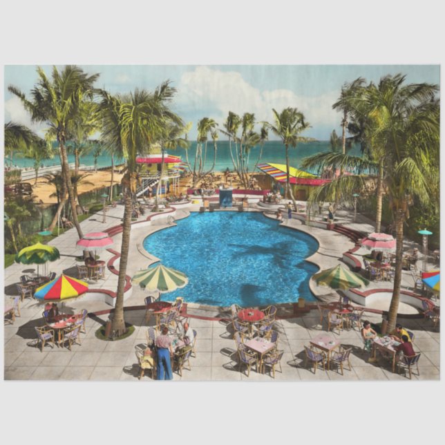 City - Miami FL - Sitting poolside 1941 Tissue Paper (Front)