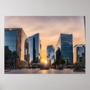 City modern business centre poster