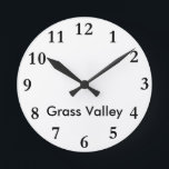 City Name Clock<br><div class="desc">Great wall clock for office use or travel themed decorating</div>