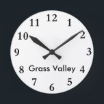 City Name Clock<br><div class="desc">Great wall clock for office use or travel themed decorating</div>