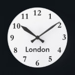 City Name Clock<br><div class="desc">Great wall clock for office use or travel themed decorating</div>