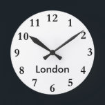 City Name Clock<br><div class="desc">Great wall clock for office use or travel themed decorating</div>