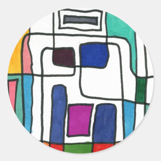 "City Nap" Abstract Design Sticker (Front)