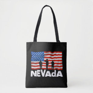 City Nevada American Flag Christmas Tote Bag