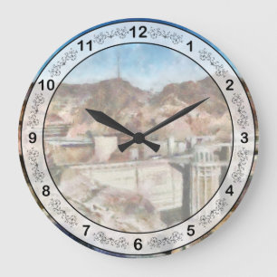 City - Nevada - Hoover Dam Large Clock
