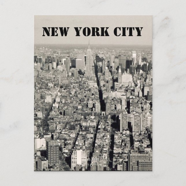 city new york b&w postcard (Front)