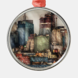 City - New York Skyscrapers - hoboken nj Metal Ornament