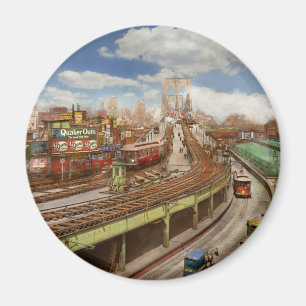 City - New York - The Brooklyn bridge from 1903 Magnet