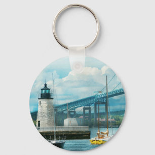 City - Newport RI - The Newport lighthouse Keychain