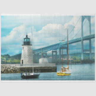 City - Newport RI - The Newport lighthouse Tissue Paper