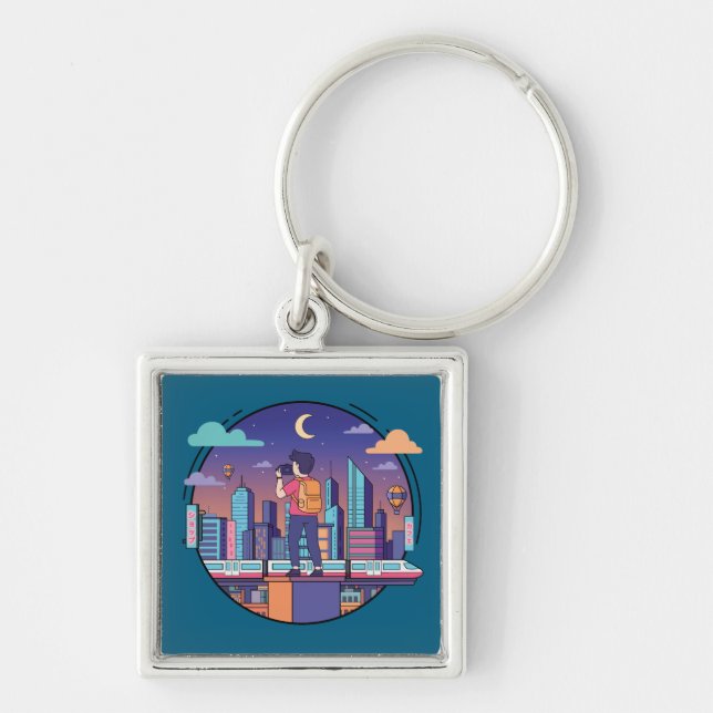 City Night Traveller Keychain (Front)