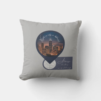 City Nights Conceal What Maps Can’t Reveal Throw Pillow