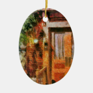 City - NY - A look at Greenwich Village Ceramic Ornament