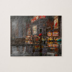 City - NY - A rainy day in New York City 1943 Jigsaw Puzzle