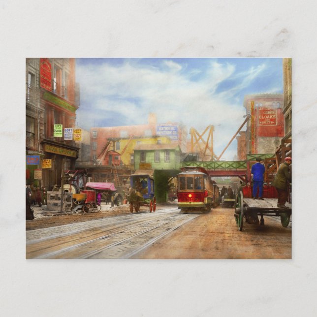 City - NY - Broadway at Canal St 1913 Postcard (Front)