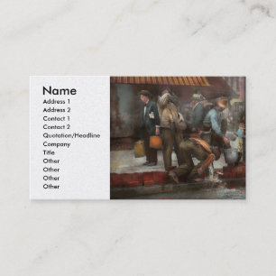 City - NY - Drinking water from a street pump 1910 Business Card