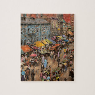 City - NY - Jewish market on the East Side 1890 Jigsaw Puzzle