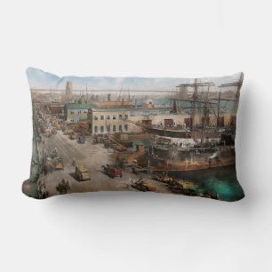 City - NY - South Street Seaport - 1901 Lumbar Pillow
