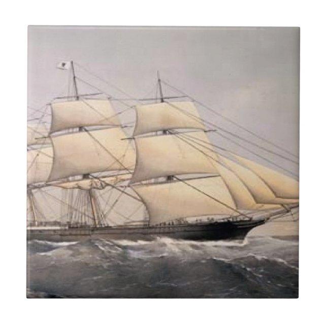 City of Adelaide Clipper ship 1800s Tile (Front)
