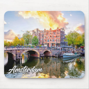 City Of Amsterdam, Netherlands Mouse Pad
