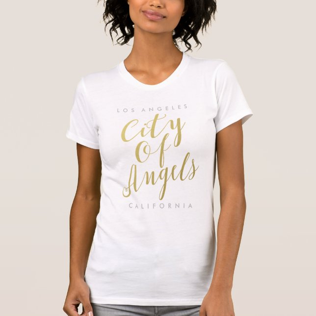 City Of Angels - Gold Script T-Shirt (Front)